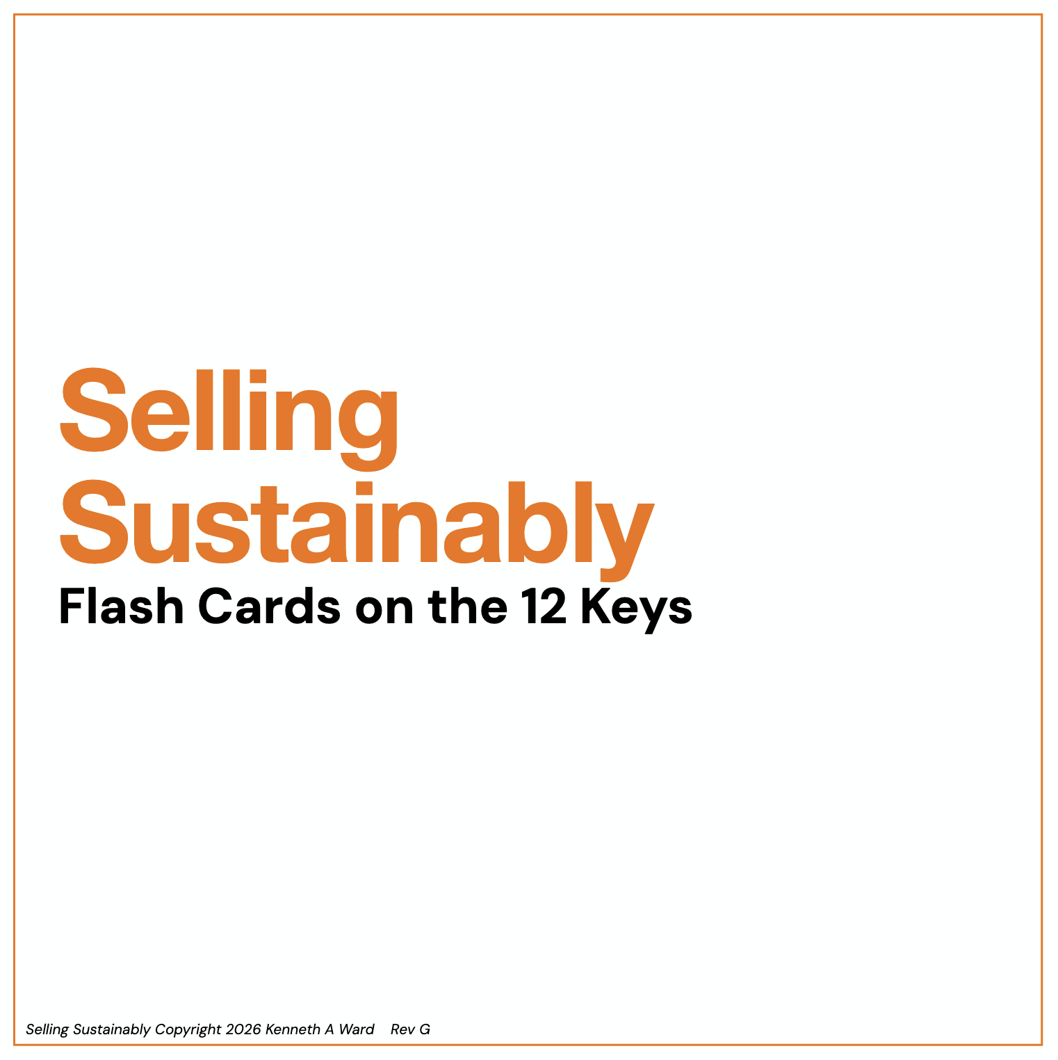 Selling Sustainably Flash Cards